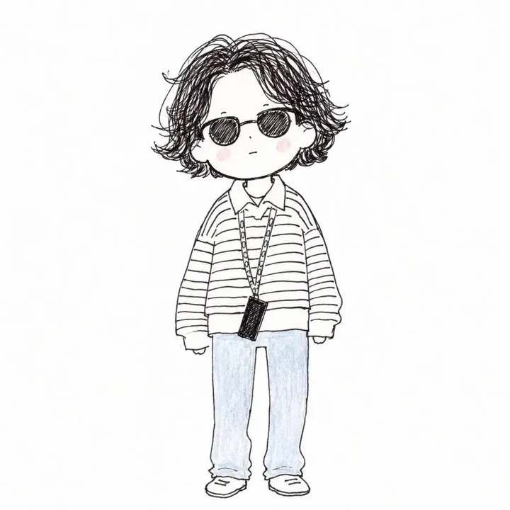 手绘涂鸦时尚人物插画