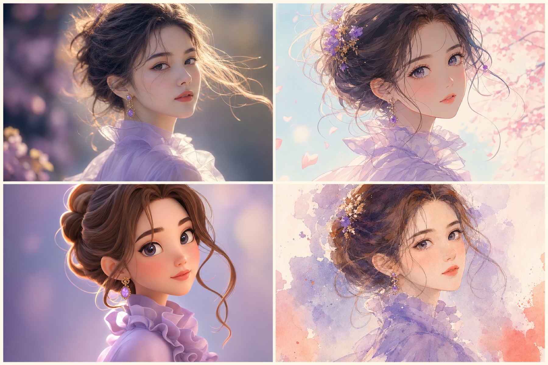 A subject explored across different visual styles