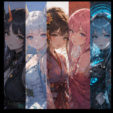 Different anime styles converted toward realism