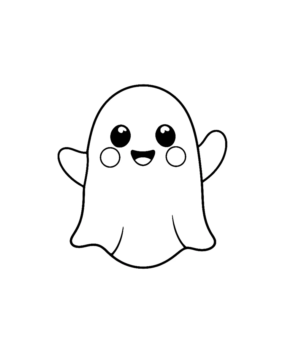 Friendly ghost coloring artwork