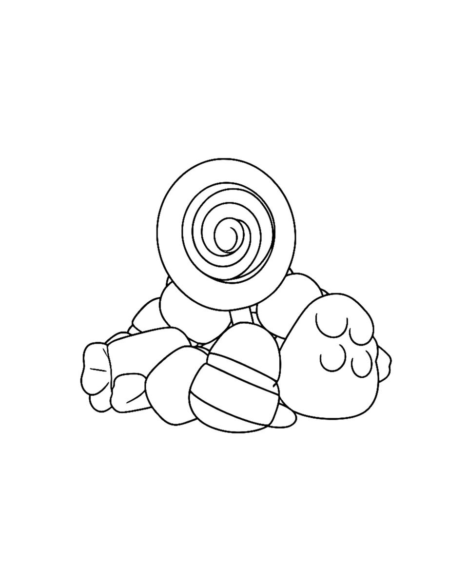 Halloween candy coloring artwork