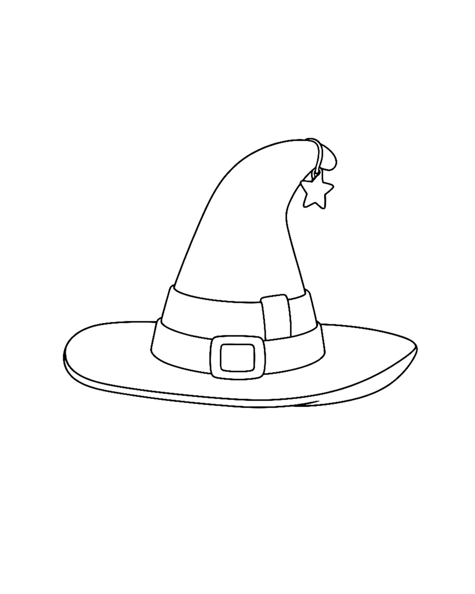 Witch hat coloring artwork