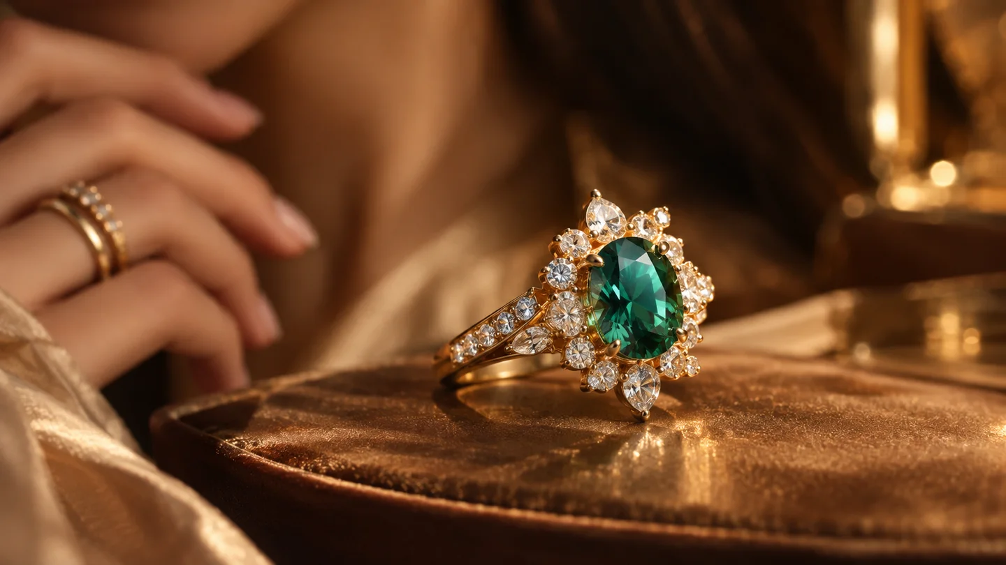 Illustrative jewelry detail photograph