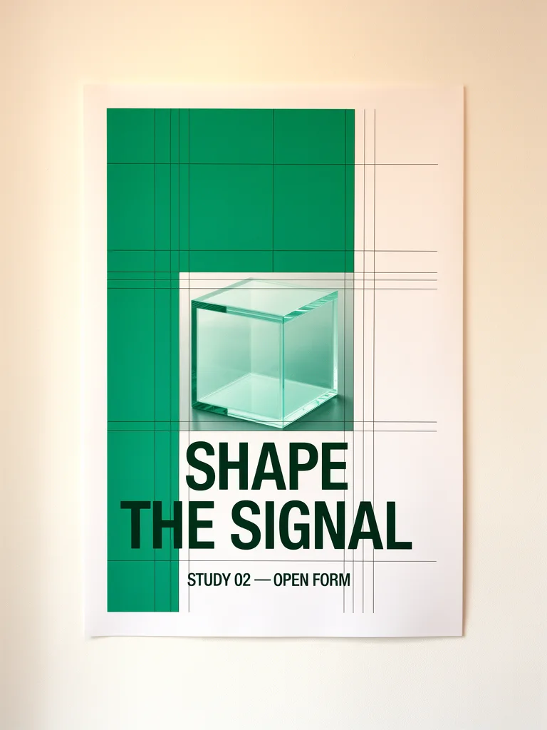 AI-generated bright emerald campaign poster with a prominent editorial headline